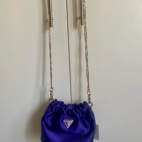 Guess Purple Satin Chain Bag - Picture 5 of 6